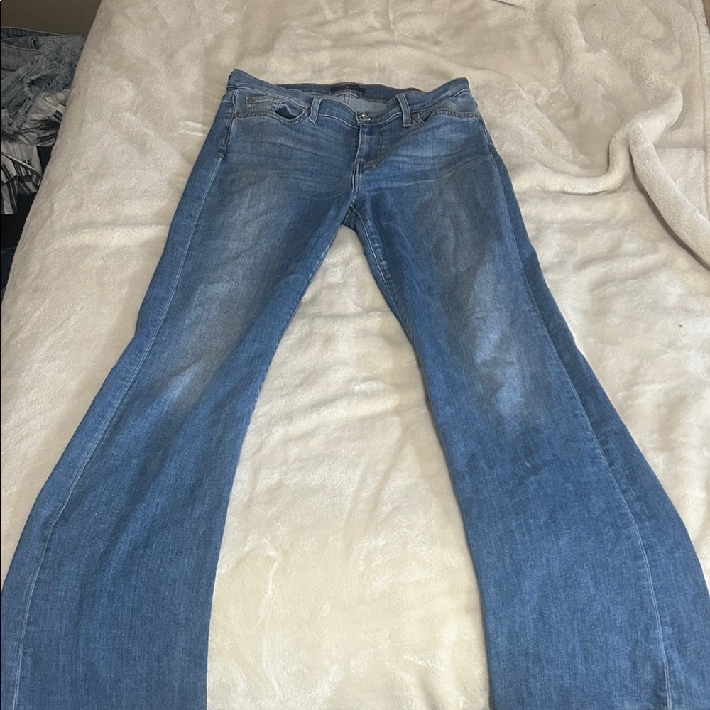 7 For All Mankind Medium Blue Wide Leg Jeans